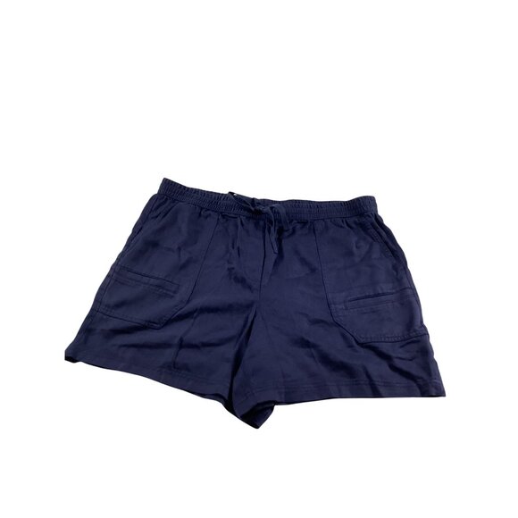 Talbots Womens Drawstring Cotton Shorts Navy Size XLP Outwear Relax Fit NWT - Picture 1 of 7